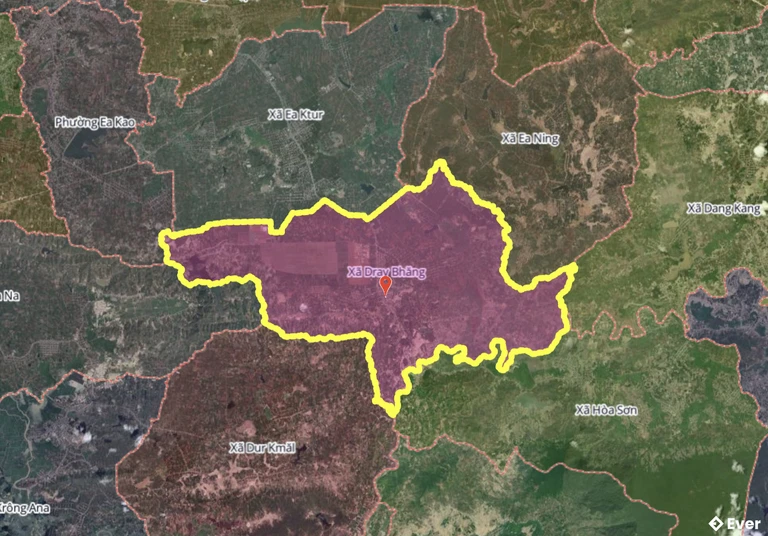 Bản đồ xã Dray Bhăng, Đắk Lắk sau sáp nhập