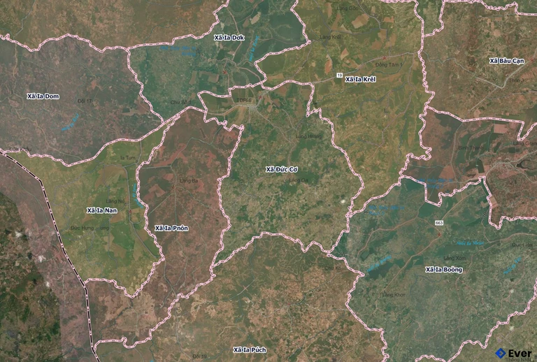 Bản đồ xã Đức Cơ, Gia Lai sau sáp nhập