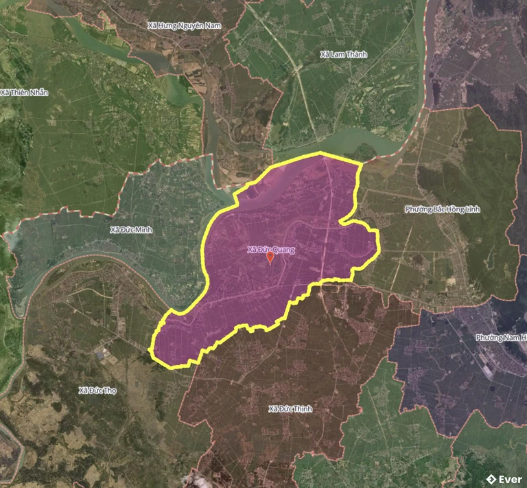 Bản đồ xã Đức Quang, Hà Tĩnh sau sáp nhập