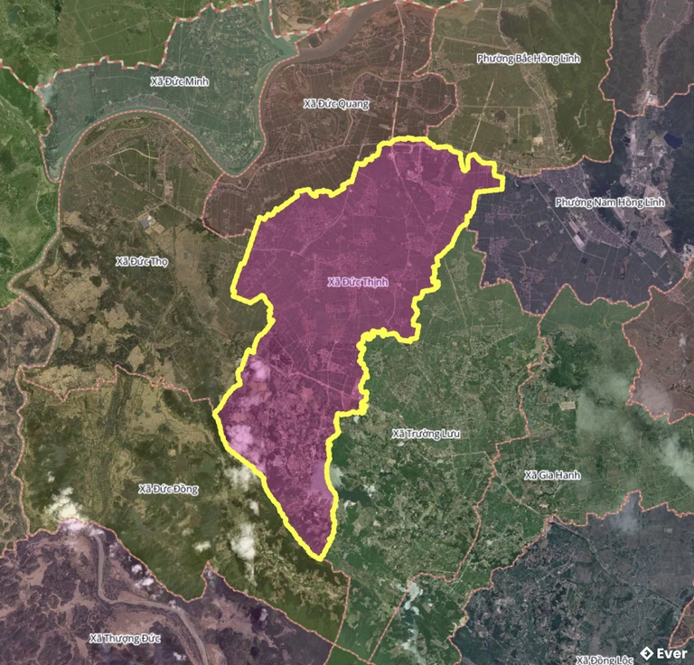 Bản đồ xã Đức Thịnh, Hà Tĩnh sau sáp nhập