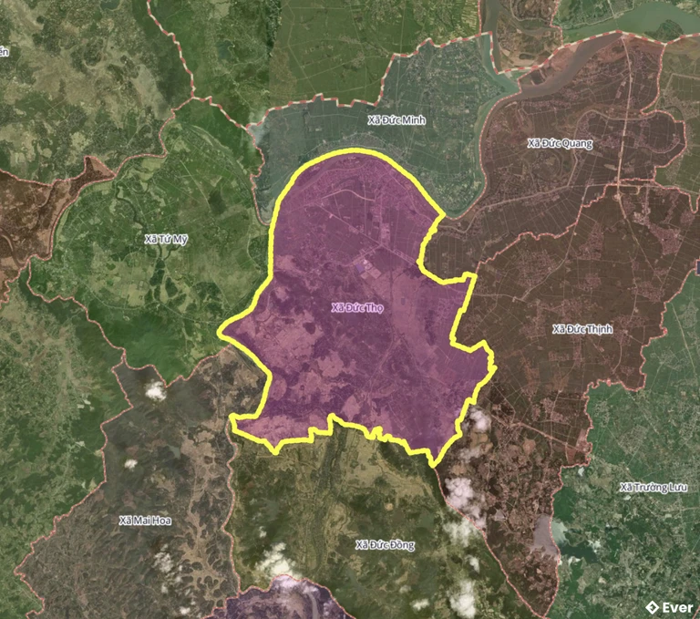 Bản đồ xã Đức Thọ, Hà Tĩnh sau sáp nhập