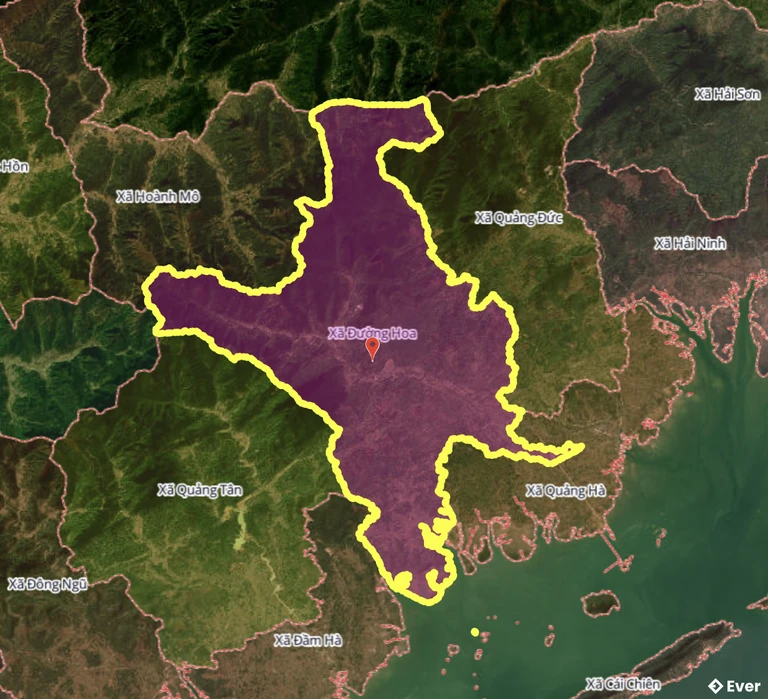 Bản đồ xã Đường Hoa, Quảng Ninh sau sáp nhập