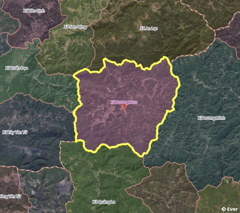 Bản đồ xã Dương Hưu, Bắc Ninh sau sáp nhập