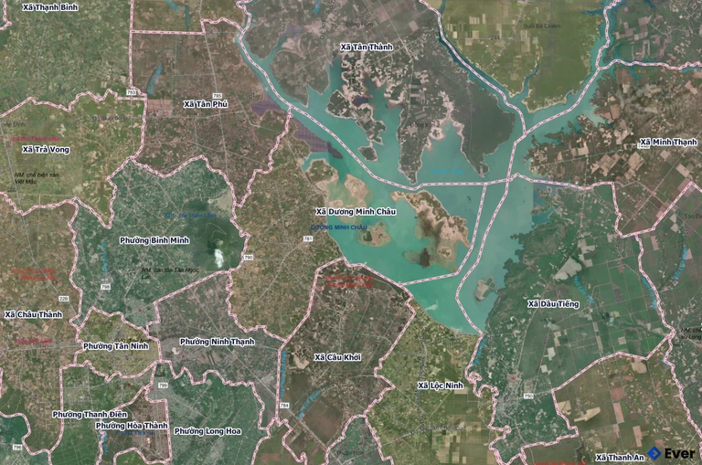 Bản đồ xã Dương Minh Châu, Tây Ninh sau sáp nhập