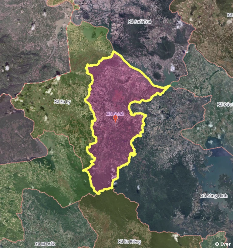 Bản đồ xã Ea Bá, Đắk Lắk sau sáp nhập