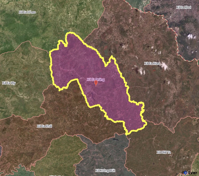 Bản đồ xã Ea Drăng, Đắk Lắk sau sáp nhập