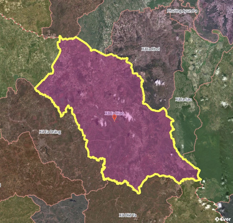 Bản đồ xã Ea Hiao, Đắk Lắk sau sáp nhập