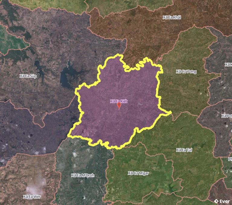 Bản đồ xã Ea Kiết, Đắk Lắk sau sáp nhập