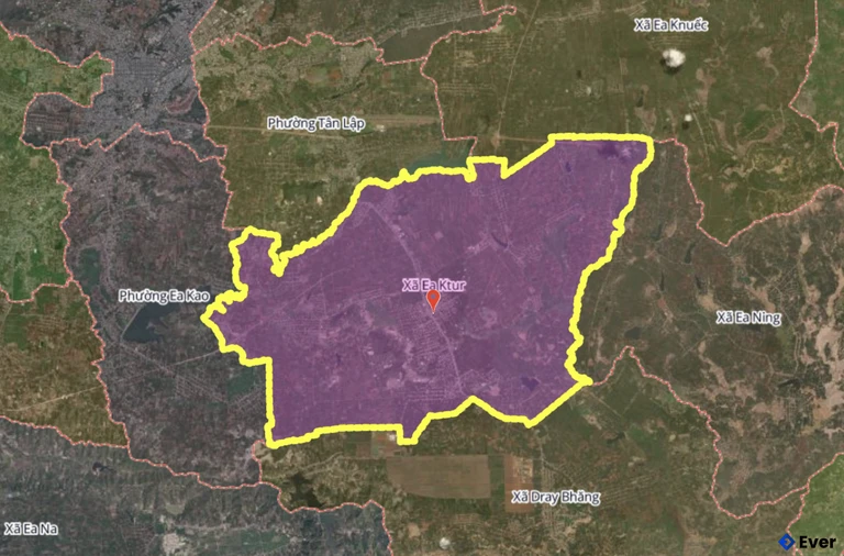 Bản đồ xã Ea Ktur, Đắk Lắk sau sáp nhập