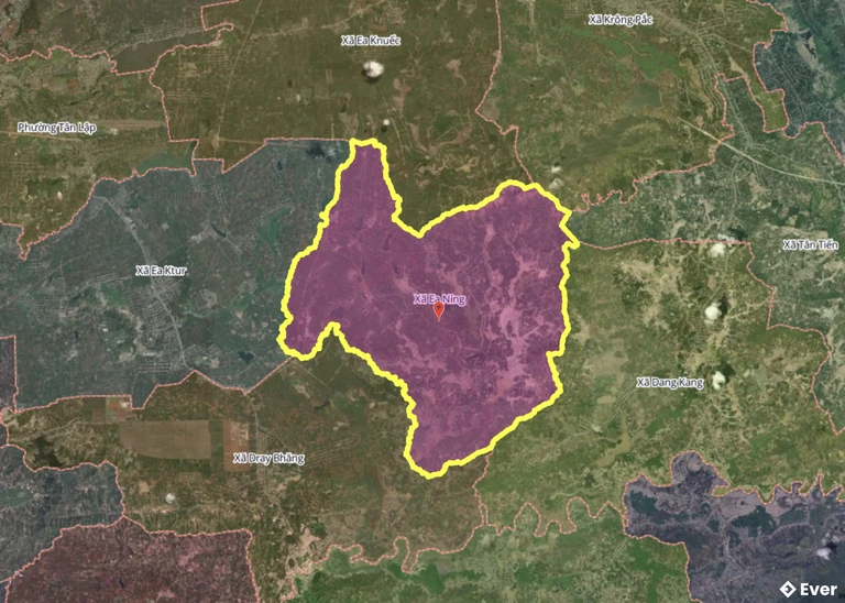 Bản đồ xã Ea Ning, Đắk Lắk sau sáp nhập