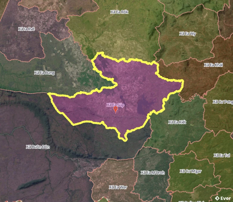 Bản đồ xã Ea Súp, Đắk Lắk sau sáp nhập