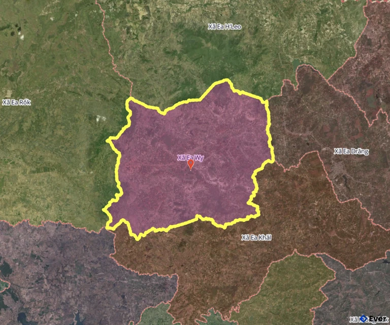 Bản đồ xã Ea Wy, Đắk Lắk sau sáp nhập