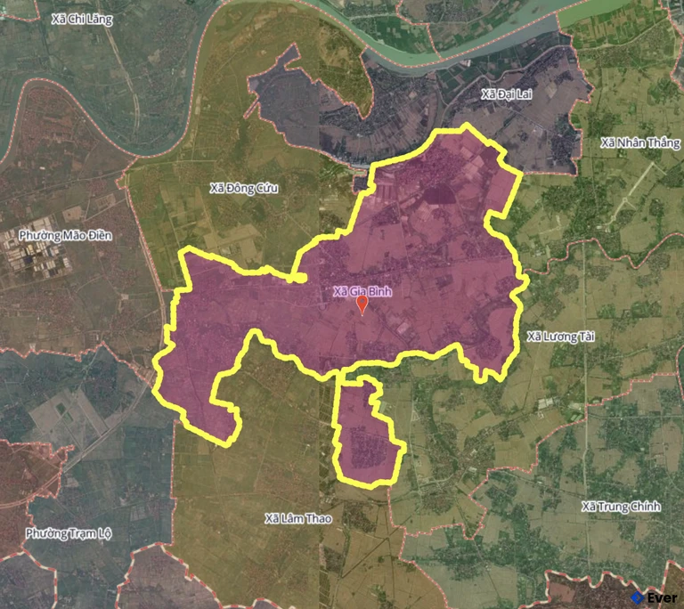 Bản đồ xã Gia Bình, Bắc Ninh sau sáp nhập