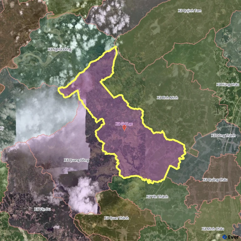 Bản đồ xã Giai Lạc, Nghệ An sau sáp nhập