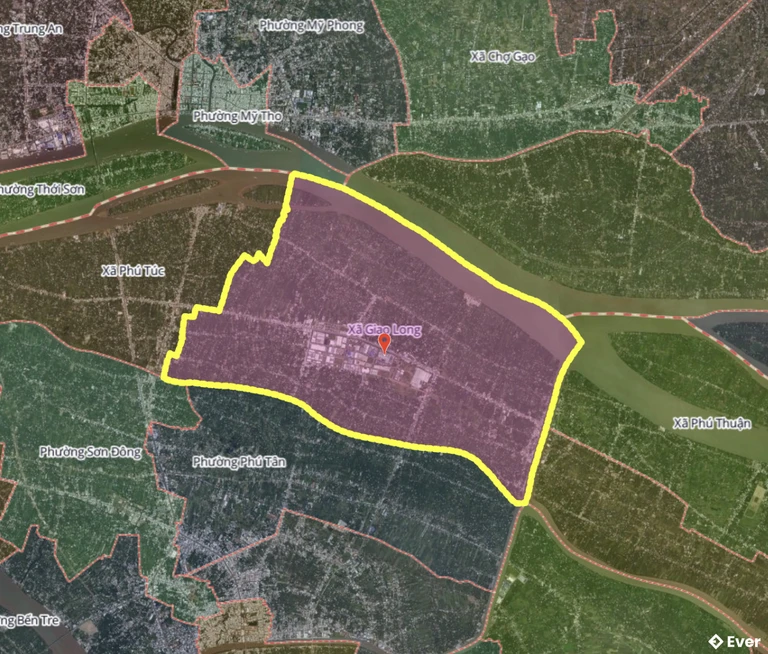 Bản đồ xã Giao Long, Vĩnh Long sau sáp nhập