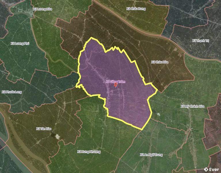 Bản đồ xã Giồng Trôm, Vĩnh Long sau sáp nhập