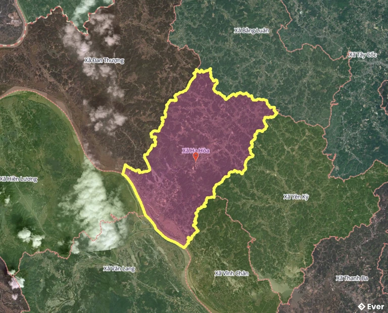 Bản đồ xã Hạ Hòa, Phú Thọ sau sáp nhập