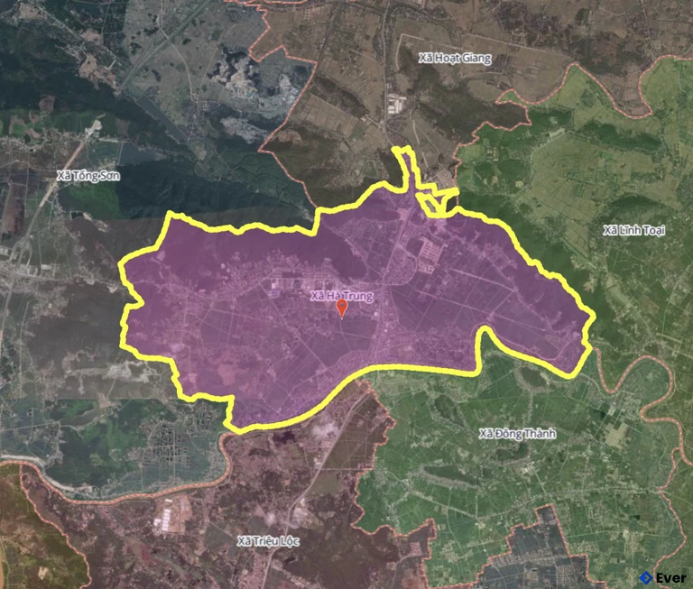 Bản đồ xã Hà Trung, Thanh Hóa sau sáp nhập