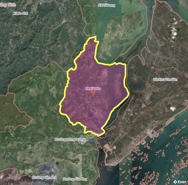 Bản đồ xã Hải Hòa, Quảng Ninh sau sáp nhập