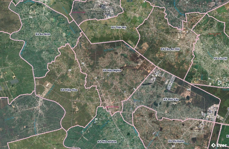 Bản đồ xã Hậu Nghĩa, Tây Ninh sau sáp nhập