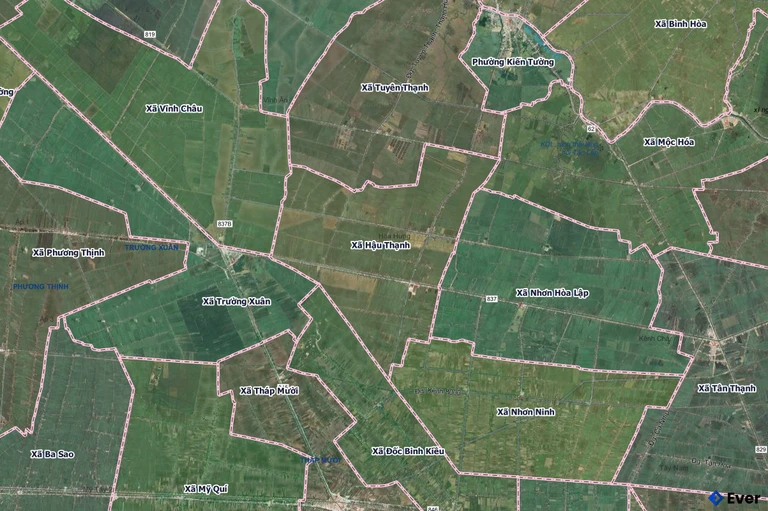 Bản đồ xã Hậu Thạnh, Tây Ninh sau sáp nhập