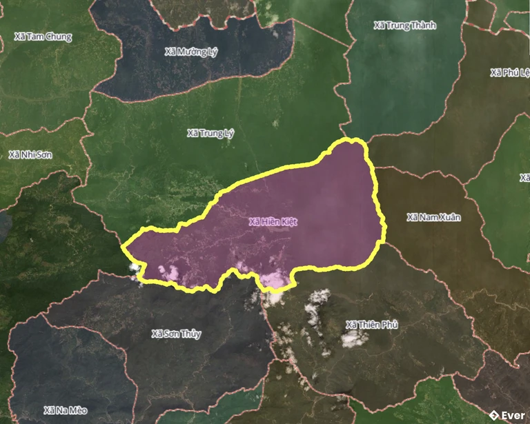 Bản đồ xã Hiền Kiệt, Thanh Hóa sau sáp nhập