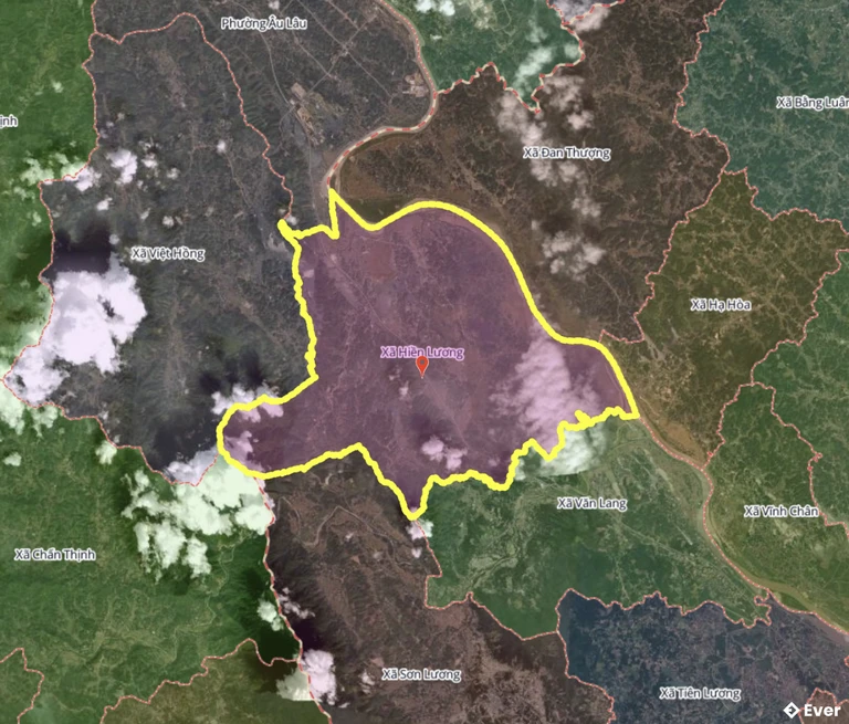 Bản đồ xã Hiền Lương, Phú Thọ sau sáp nhập