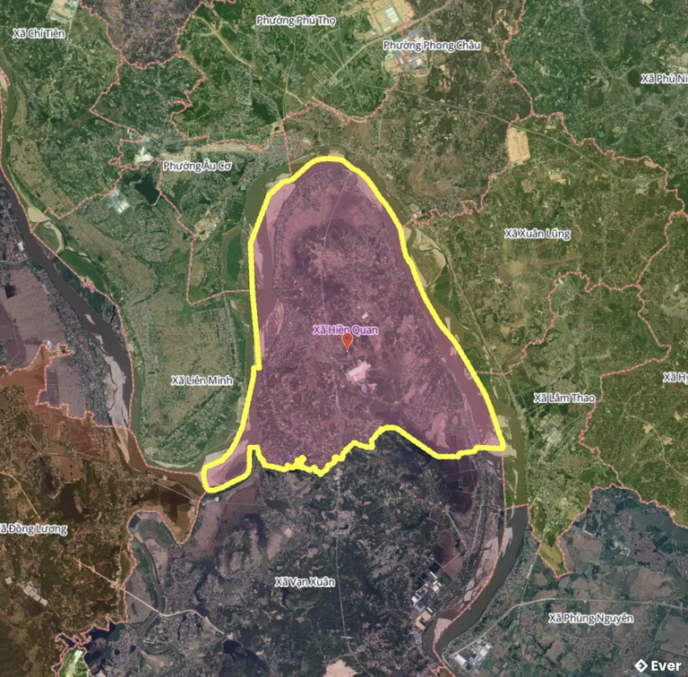 Bản đồ xã Hiền Quan, Phú Thọ sau sáp nhập