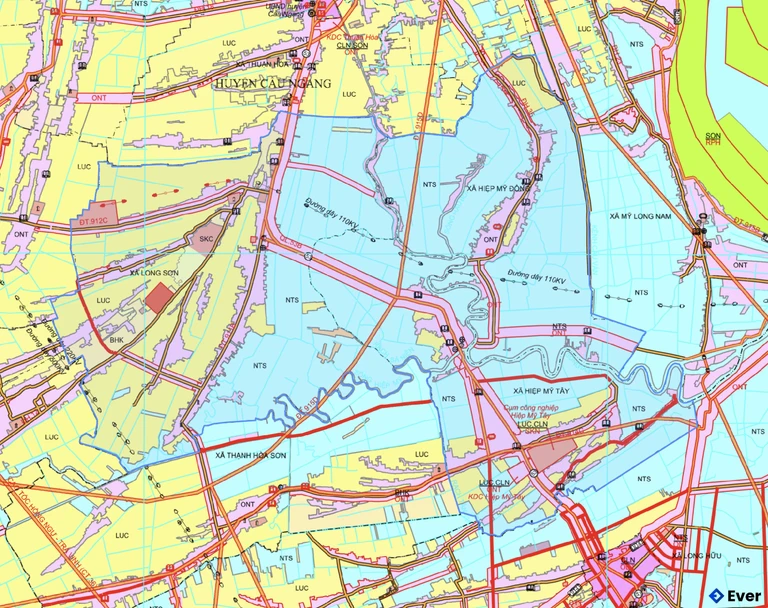 Bản đồ xã Hiệp Mỹ, Vĩnh Long sau sáp nhập