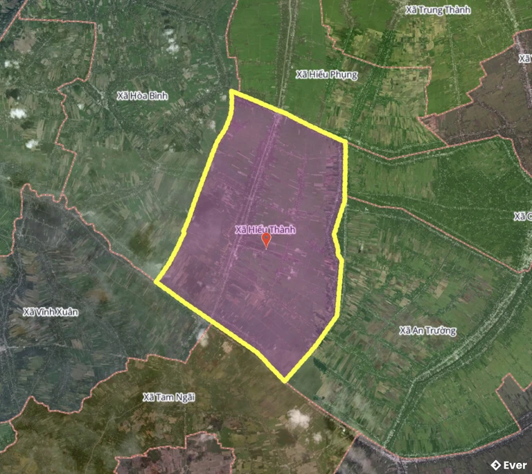 Bản đồ xã Hiếu Thành, Vĩnh Long sau sáp nhập