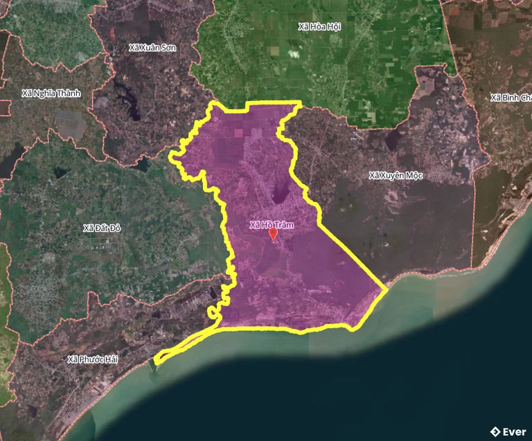 Bản đồ xã Hồ Tràm, thành phố Hồ Chí Minh sau sáp nhập