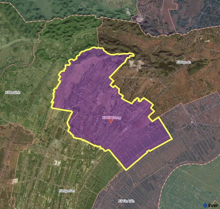 Bản đồ xã Hồ Vương, Thanh Hóa sau sáp nhập