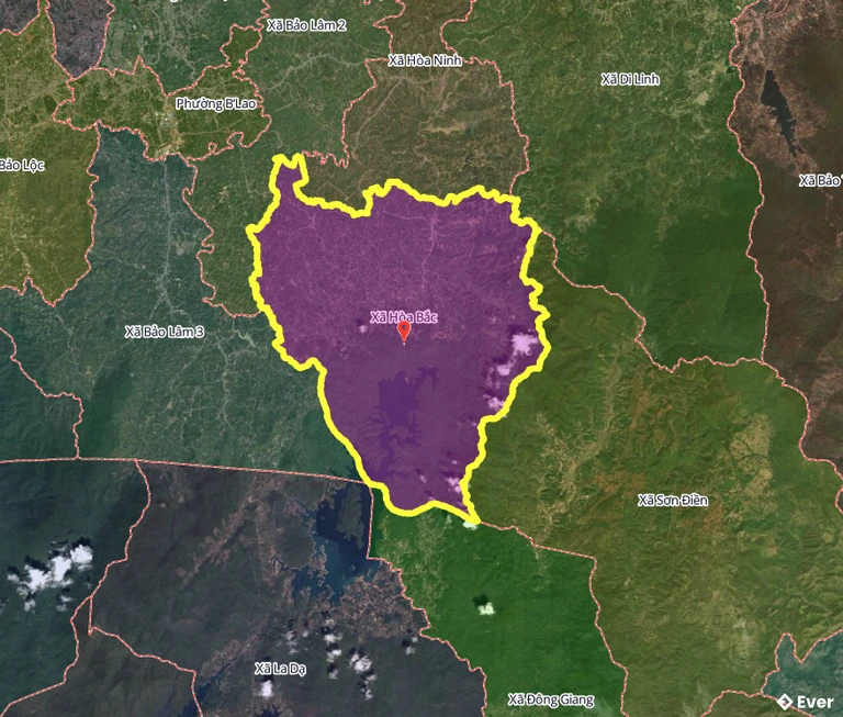 Bản đồ xã Hòa Bắc, Lâm Đồng sau sáp nhập