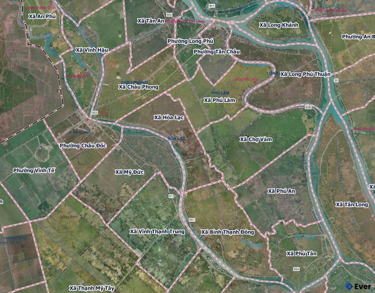 Bản đồ xã Hòa Lạc sau sáp nhập