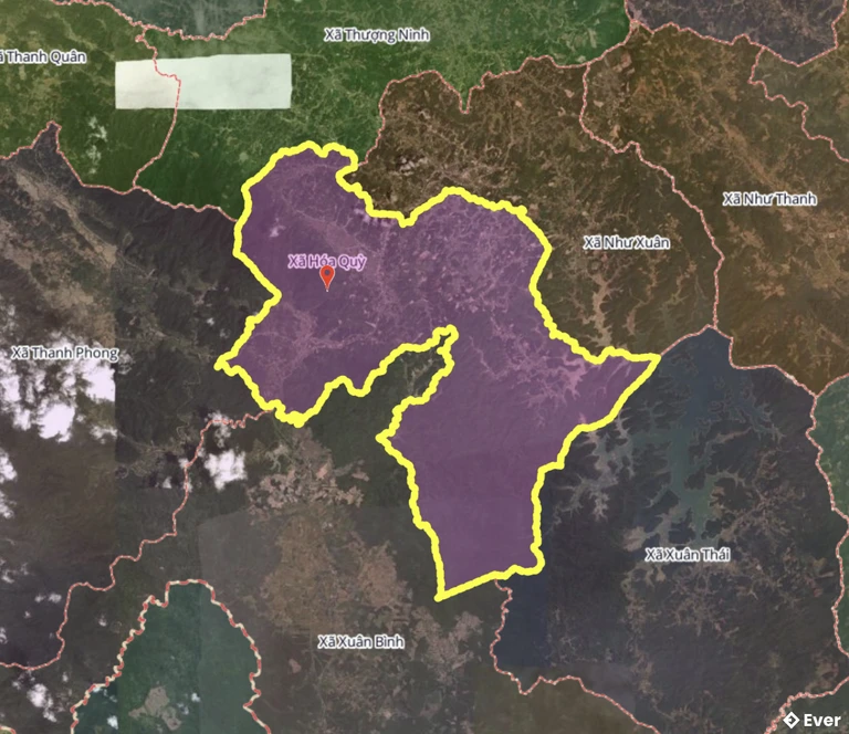 Bản đồ xã Hóa Quỳ, Thanh Hóa sau sáp nhập