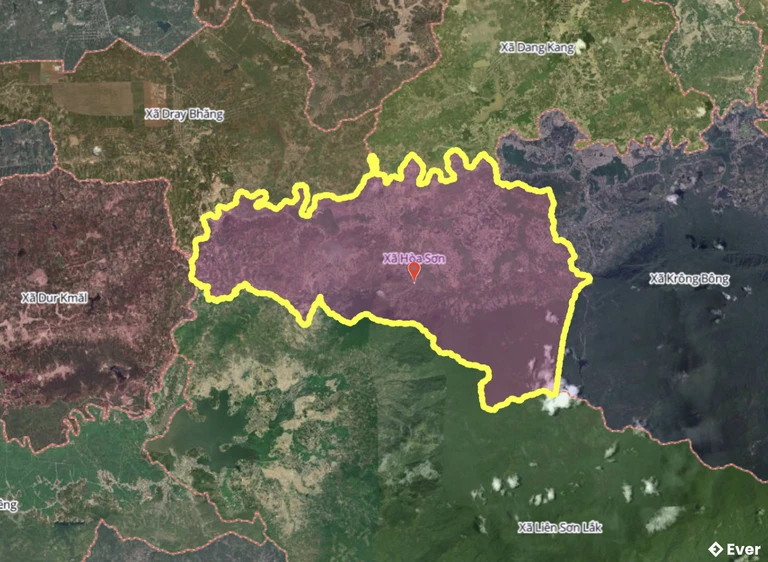 Bản đồ xã Hòa Sơn, Đắk Lắk sau sáp nhập