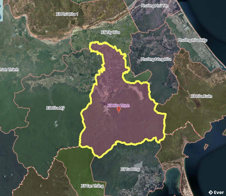 Bản đồ xã Hòa Thịnh, Đắk Lắk sau sáp nhập