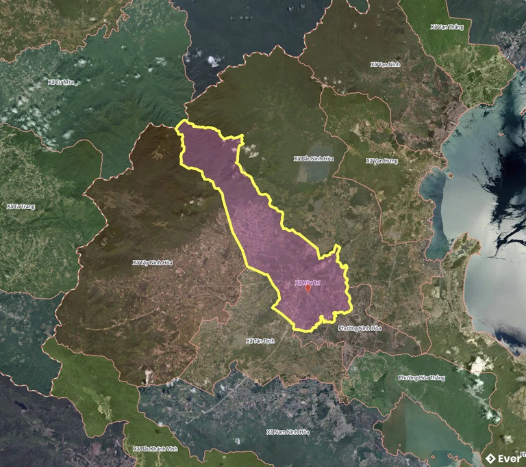 Bản đồ xã Hòa Trí sau sáp nhập