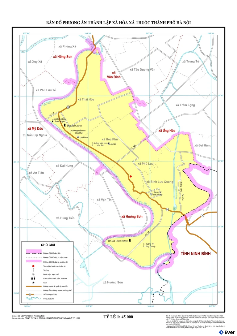 Bản đồ xã Hòa Xá, Hà Nội sau sáp nhập