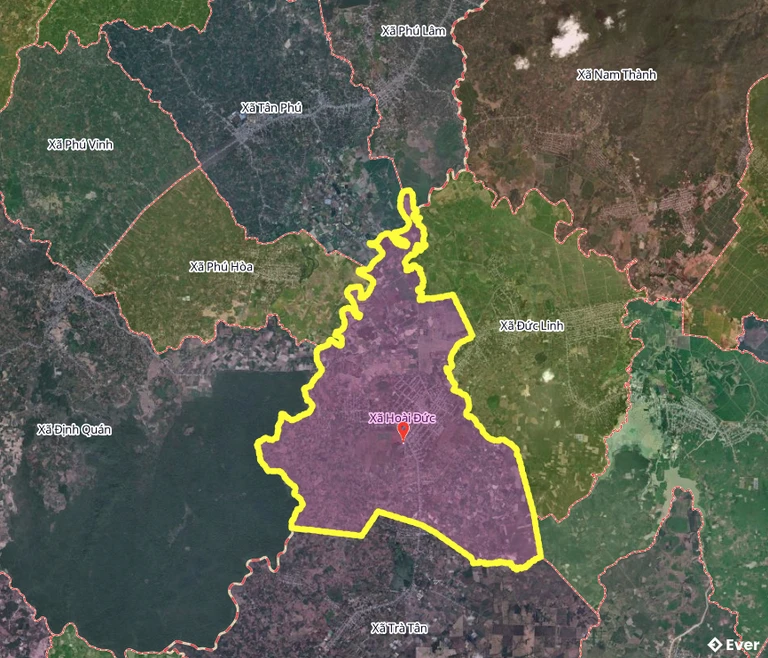 Bản đồ xã Hoài Đức, Lâm Đồng sau sáp nhập