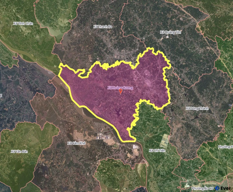 Bản đồ xã Hoàng Cương, Phú Thọ sau sáp nhập