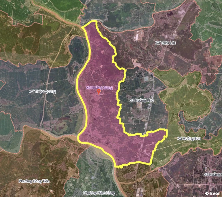 Bản đồ xã Hoằng Giang, Thanh Hóa sau sáp nhập