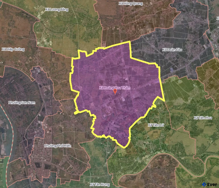 Bản đồ xã Hoàng Hoa Thám, Hưng Yên sau sáp nhập