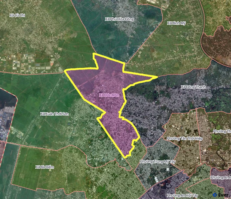 Bản đồ xã Hóc Môn, thành phố Hồ Chí Minh sau sáp nhập
