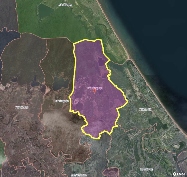 Bản đồ xã Hồng Lộc, Hà Tĩnh sau sáp nhập