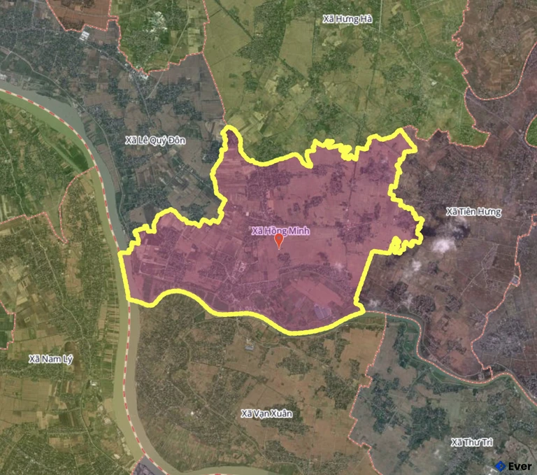 Bản đồ xã Hồng Minh, Hưng Yên sau sáp nhập