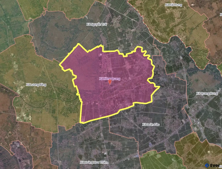 Bản đồ xã Hồng Quang, Hưng Yên sau sáp nhập