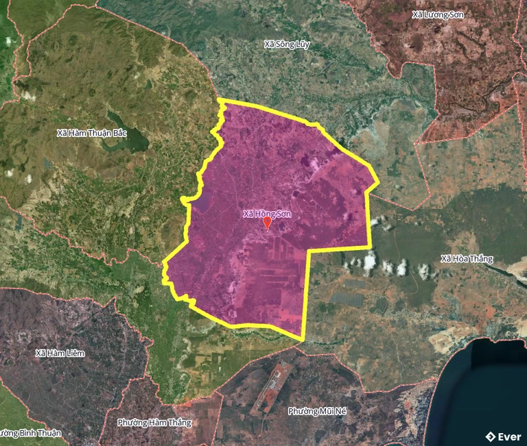 Bản đồ xã Hồng Sơn, Lâm Đồng sau sáp nhập