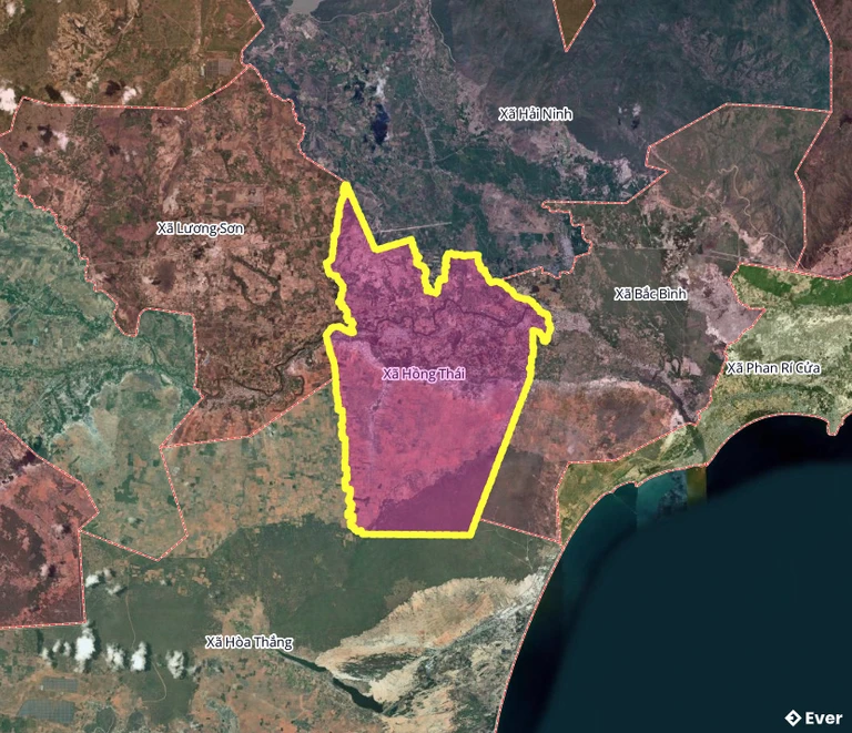 Bản đồ xã Hồng Thái, Lâm Đồng sau sáp nhập