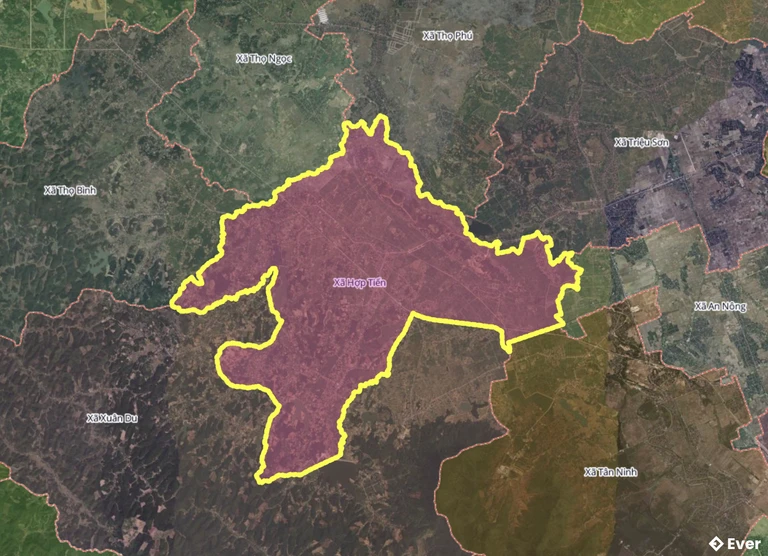 Bản đồ xã Hợp Tiến, Thanh Hóa sau sáp nhập